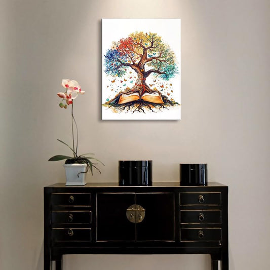 Tree of Life Wall Art - The Bible Religious Canvas Painting, christian gifts for women Christmas wall decorations, Wall pictures for Living Room, Bedroom, Office,baptism,home decor,A-427