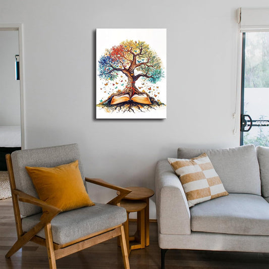 Tree of Life Wall Art - The Bible Religious Canvas Painting, christian gifts for women Christmas wall decorations, Wall pictures for Living Room, Bedroom, Office,baptism,home decor,A-427