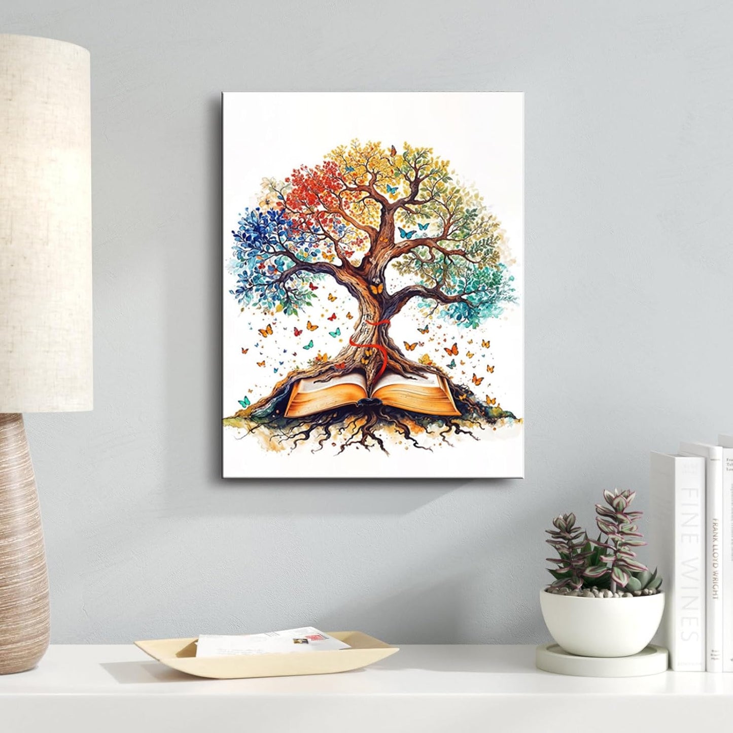 Tree of Life Wall Art - The Bible Religious Canvas Painting, christian gifts for women Christmas wall decorations, Wall pictures for Living Room, Bedroom, Office,baptism,home decor,A-427