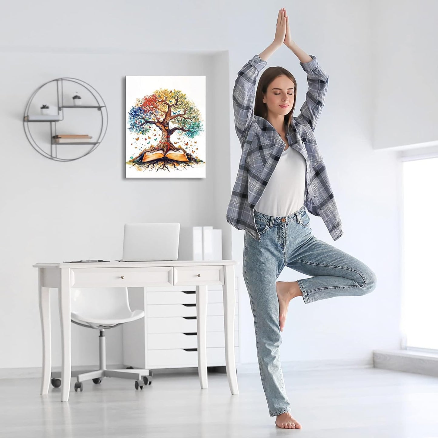 Tree of Life Wall Art - The Bible Religious Canvas Painting, christian gifts for women Christmas wall decorations, Wall pictures for Living Room, Bedroom, Office,baptism,home decor,A-427