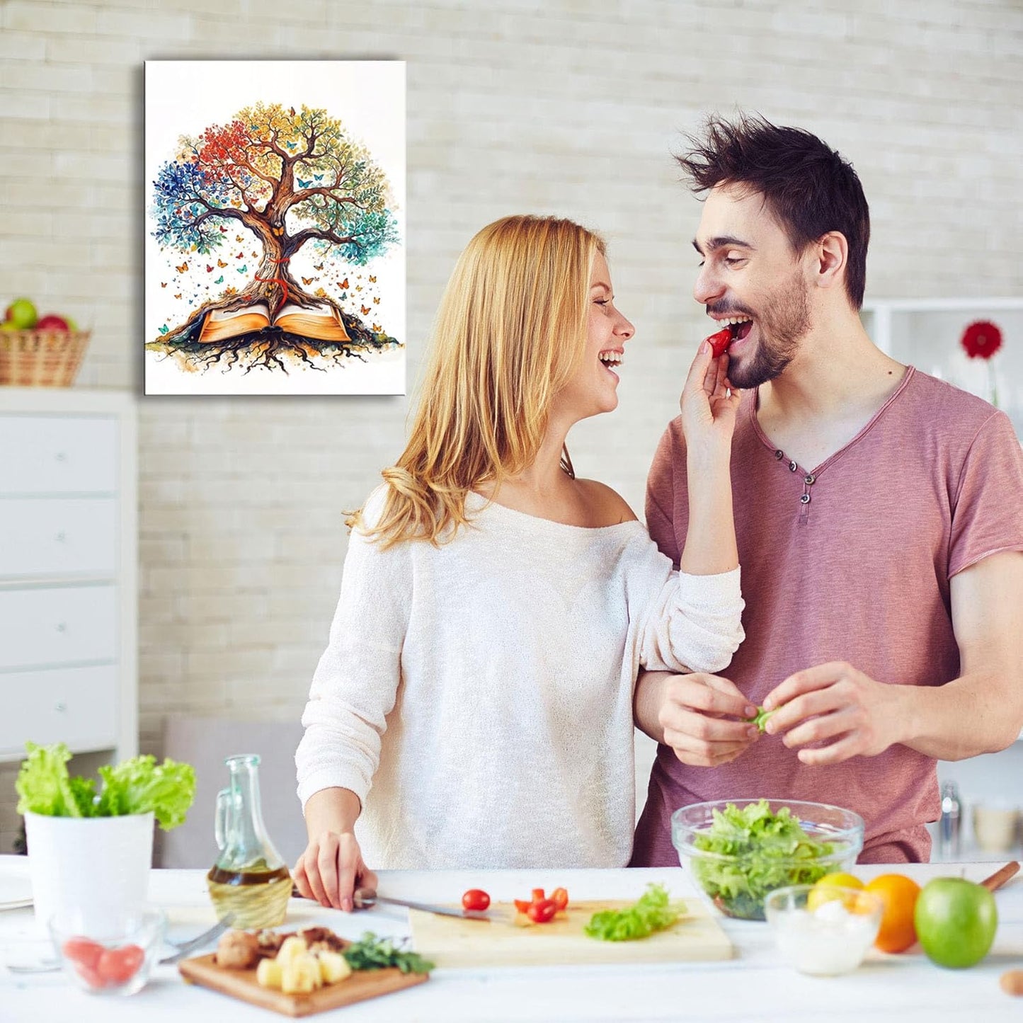 Tree of Life Wall Art - The Bible Religious Canvas Painting, christian gifts for women Christmas wall decorations, Wall pictures for Living Room, Bedroom, Office,baptism,home decor,A-427